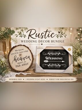 Rustic Wedding Sign Bundle + Memorial Wedding Sign | Wedding Décor